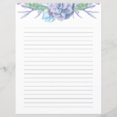 Handgeschilde Waterverf Succulent gelineerd papier (Voorkant)