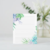 Handgeschilde Waterverf Succulent gelineerd papier (Staand voorkant)