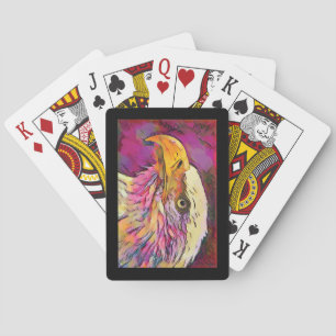 Handgeschilde Waterverf van een Bald Eagle Pokerkaarten