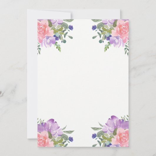 Handgeschilde Waterverf van Floral | Fotobaptisme Bedankkaart (Achterkant)