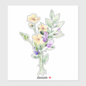 Handgeschilde Waterverf Wilde bloem Posy Bouquet Sticker (Vel)