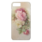 handgeschilde witte en roze rozen Case-Mate iPhone case (Achterkant)