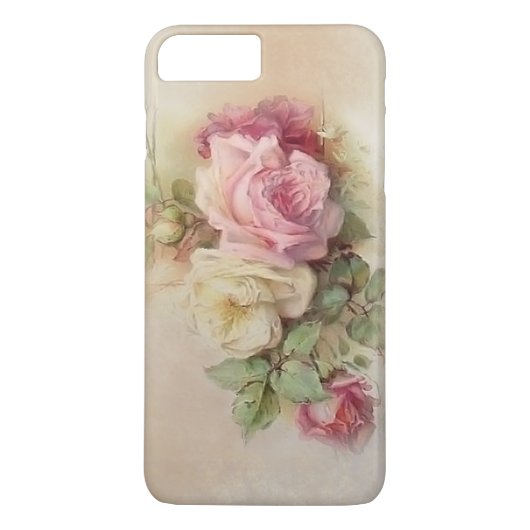 handgeschilde witte en roze rozen Case-Mate iPhone case (Achterkant)
