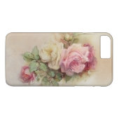  handgeschilde witte en roze rozen Case-Mate iPhone hoesje (Achterkant (Horizontaal))