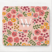 Handgeschilderd Abstract Bloemblush Pink Muismat (Voorkant)