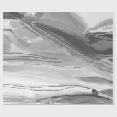 Handgeschilderd abstract schilderij, gemarmerd zwa cadeaupapier (Vlak)