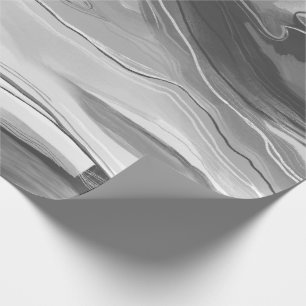 Handgeschilderd abstract schilderij, gemarmerd zwa cadeaupapier
