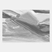 Handgeschilderd abstract schilderij, gemarmerd zwa inpakpapier vel (Voorkant 3)