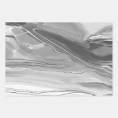 Handgeschilderd abstract schilderij, gemarmerd zwa inpakpapier vel (Voorkant 2)