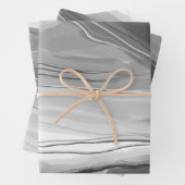 Handgeschilderd abstract schilderij, gemarmerd zwa inpakpapier vel (In situ)