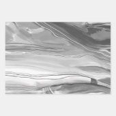 Handgeschilderd abstract schilderij, gemarmerd zwa inpakpapier vel (Voorkant)