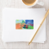 Handgeschilderd Abstract Waterverf blauw Sinaasapp Etiket (Insitu)