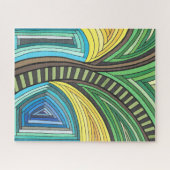 Handgeschilderd Abstracte Boom en Geometrisch Ontw Legpuzzel (Horizontaal)