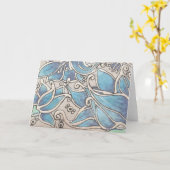 Handgeschilderd afbeelding voor elke gelegenheid kaart (Gele Bloem)