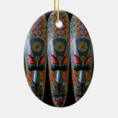 Handgeschilderd Afrikaans stammenmasker Keramisch Ornament (Achterkant)