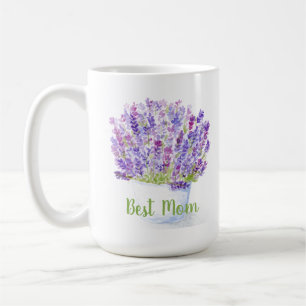 Handgeschilderd Aquarel Lavendel Bloemig BESTE MOE Koffiemok