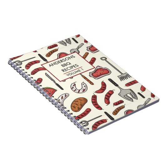 handgeschilderd BBQ gepersonaliseerd recept Notitieboek (Rechterzijde)