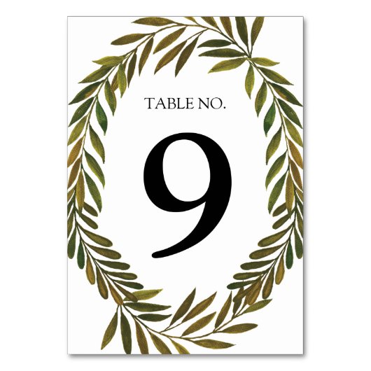 Handgeschilderd bladeren Tabelnummer Kaart (Voorkant)