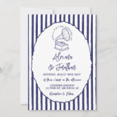 handgeschilderd blauw bruiloft kaart (Voorkant)