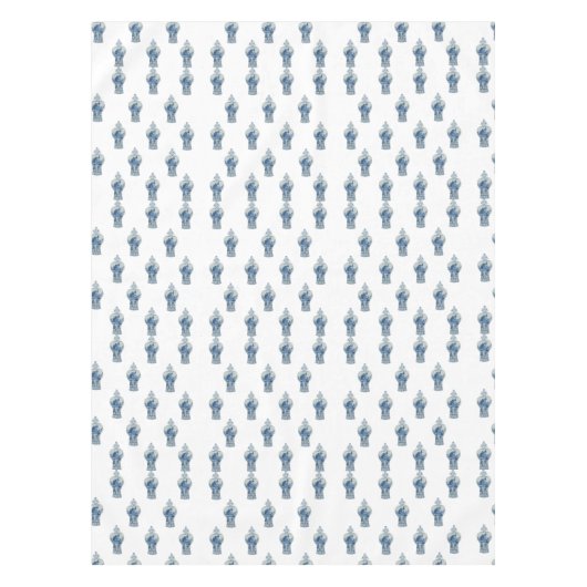 Handgeschilderd blauw en wit gember tafelkleed (Voorkant)