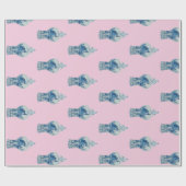 Handgeschilderd blauw en witte gember pot cadeaupapier (Vlak)