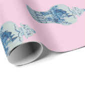 Handgeschilderd blauw en witte gember pot cadeaupapier (Rol Hoek)