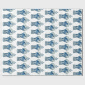 Handgeschilderd blauw en witte gember pot cadeaupapier (Vlak)