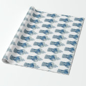 Handgeschilderd blauw en witte gember pot cadeaupapier (Uitgerold)