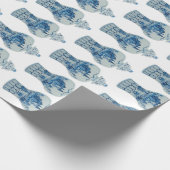 Handgeschilderd blauw en witte gember pot cadeaupapier (Hoek)