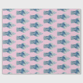 Handgeschilderd blauw en witte gember pot cadeaupapier (Vlak)