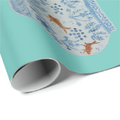 Handgeschilderd blauw en witte gember pot cadeaupapier (Rol Hoek)