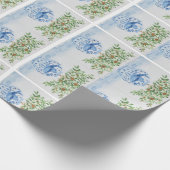 Handgeschilderd blauw en witte gember pot cadeaupapier (Hoek)