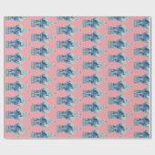 Handgeschilderd blauw en witte gember pot cadeaupapier (Vlak)