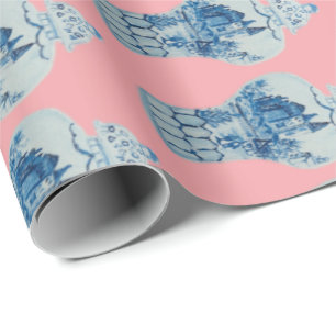 Handgeschilderd blauw en witte gember pot cadeaupapier