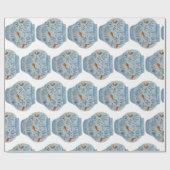 Handgeschilderd blauw en witte gember pot cadeaupapier (Vlak)