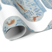 Handgeschilderd blauw en witte gember pot cadeaupapier (Rol Hoek)