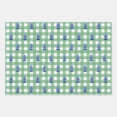 Handgeschilderd blauw en witte gember pot inpakpapier vel (Voorkant)