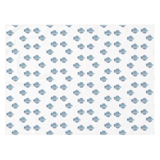 Handgeschilderd blauw en witte gember pot tafelkleed (Voorkant (Horizontaal))