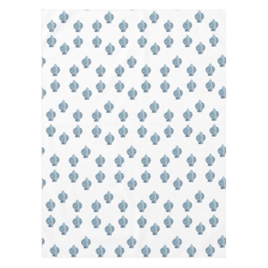 Handgeschilderd blauw en witte gember pot tafelkleed (Voorkant)