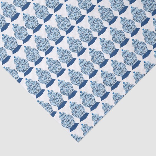 Handgeschilderd blauw en witte gember pot tissuepapier (Detail)