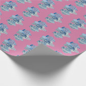 Handgeschilderd blauw en witte gember potten cadeaupapier (Hoek)