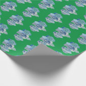 Handgeschilderd blauw en witte gember potten cadeaupapier (Hoek)