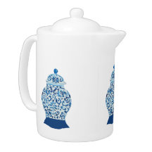 Handgeschilderd blauw gember jar Jars Chinoiserie