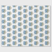 Handgeschilderd blauw gember verlooppapier cadeaupapier (Vlak)