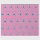 Handgeschilderd blauw gember verlooppapier cadeaupapier (Vlak)