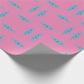 Handgeschilderd blauw gember verlooppapier cadeaupapier (Hoek)