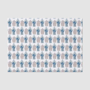Handgeschilderd blauw gember verlooppapier tissuepapier