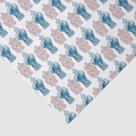 Handgeschilderd blauw gember verlooppapier tissuepapier