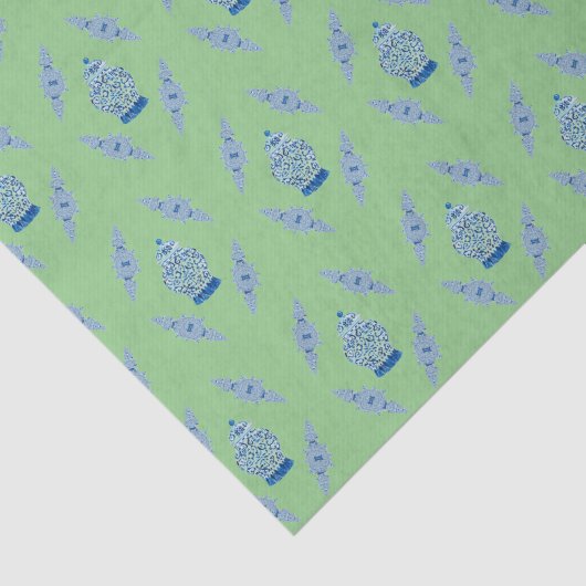 Handgeschilderd blauw gember verlooppapier tissuepapier (Detail)