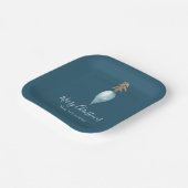 Handgeschilderd blauw Waterverf aangepaste naam ke Papieren Bordje (Gebogen)